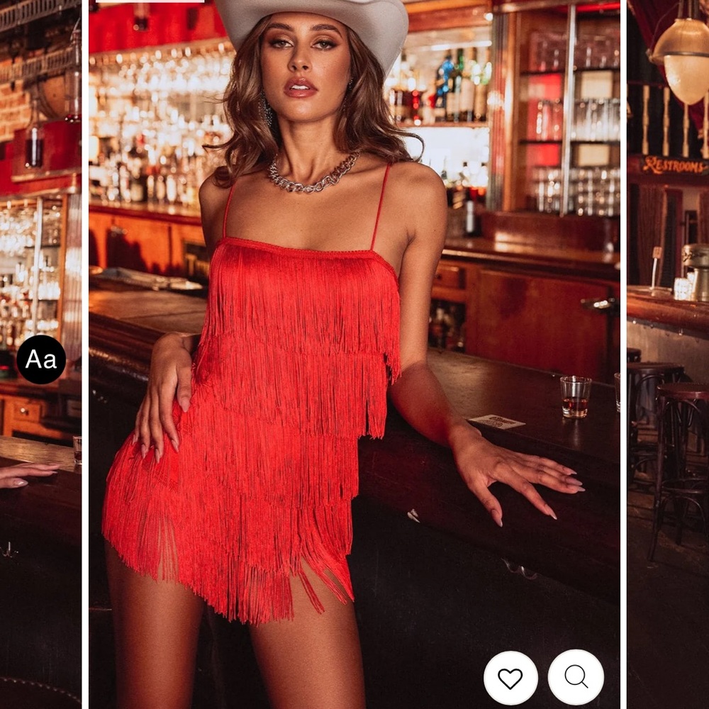 WORN ONCE - 12th tribe red fringe romper XS